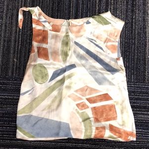 Anthropologie Silk Printed Blouse